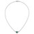14k White Gold 1 1/8 carat Lab Grown Diamond VS/SI+ G+ and Created Emerald Complete Three Stone 16 inch Necklace
