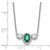 14k White Gold 1 1/8 carat Lab Grown Diamond VS/SI+ G+ and Created Emerald Complete Three Stone 16 inch Necklace