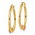 14K & Rose Heart D/C Hoop Earrings