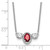 14k White Gold 1 1/8 carat Lab Grown Diamond VS/SI+ G+ and Created Ruby Complete Three Stone 16 inch Necklace