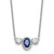 14k White Gold 1 1/8 carat Lab Grown Diamond VS/SI+ G+ and Created Sapphire Complete Three Stone 16 inch Necklace