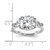 14k White Gold 1 1/8 carat Lab Grown Diamond VS/SI+ G+ Triangle 3 carat Round Semi Mount Three Stone Engagement Ring