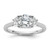 14k White Gold 1 3/8 carat Certified Lab Grown Diamond VS/SI+ G+ Round Complete Three Stone Engagement Ring