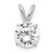 14k White Gold 1 carat Certified Lab Grown Diamond VS/SI+ G+ Round Complete Four Prong Solitaire Pendant