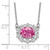 14k White Gold 1 carat Lab Grown Diamond VS/SI+ G+ and Created Pink Sapphire Complete 18 inch Necklace