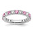 14k White Gold 1 carat Lab Grown Diamond VS/SI+ G+ and Lab Created Pink Sapphire Size 5.5 Eternity Band