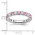 14k White Gold 1 carat Lab Grown Diamond VS/SI+ G+ and Lab Created Pink Sapphire Size 6.5 Eternity Band