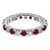 14k White Gold 1 carat Lab Grown Diamond VS/SI+ G+ and Lab Created Ruby Size 6.5 Eternity Band