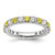 14k White Gold 1 carat Lab Grown Diamond VS/SI+ G+ and Lab Created Yellow Sapphire Size 4.5 Eternity Band