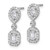 14k White Gold 1 carat Lab Grown Diamond VS/SI+ G+ Complete Two Stone Dangle Halo Post Earrings