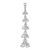 14k White Gold 1 carat Lab Grown Diamond VS/SI+ G+ Five Three Stone Cluster Bar Chain Slide Pendant