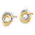 14k & White Rhodium Circles Post Earrings