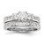 14k White Gold 1 carat Lab Grown Diamond VS/SI+ G+ Round Complete Three Stone Engagement Ring - RM-127AD343-5137