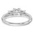 14k White Gold 1 carat Lab Grown Diamond VS/SI+ G+ Round Complete Three Stone Engagement Ring - RM-6C1F3017-9176