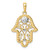 14k & White Rhodium D/C Evil Eye Filigree Hamsa Pendant