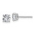 14k White Gold 1 ctw Lab Grown Diamond VS+ F+ Round 4 Prong Standard Wt Stud Earrings