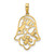 14k & White Rhodium D/C Good Luck Symbols on Hamsa Pendant
