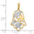 14k & White Rhodium D/C Good Luck Symbols on Hamsa Pendant