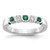 14k White Gold 1/10 carat Diamond and Emerald Complete Band - RM-39FACE47-6545