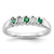 14k White Gold 1/10 carat Diamond and Emerald Complete Band - RM-56798E45-9307