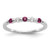 14k White Gold 1/10 carat Diamond and Ruby Complete Band - RM-BACD12A5-3014