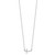 14k White Gold 1/10 carat Diamond Curved Sideways Cross 18 inch Necklace