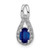 14k White Gold 1/10 carat Lab Grown Diamond VS/SI and Lab Created Blue Sapphire Pendant
