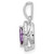 14k White Gold 1/10 carat Lab Grown Diamond VS/SI+ G+ and Amethyst February Birthstone Pendant