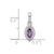 14k White Gold 1/10 carat Lab Grown Diamond VS/SI+ G+ and Amethyst February Birthstone Pendant