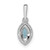 14k White Gold 1/10 carat Lab Grown Diamond VS/SI+ G+ and Aquamarine March Birthstone Pendant