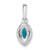 14k White Gold 1/10 carat Lab Grown Diamond VS/SI+ G+ and Blue Topaz December Birthstone Pendant