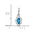 14k White Gold 1/10 carat Lab Grown Diamond VS/SI+ G+ and Blue Topaz December Birthstone Pendant