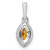 14k White Gold 1/10 carat Lab Grown Diamond VS/SI+ G+ and Citrine November Birthstone Pendant