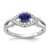 14k White Gold 1/10 carat Lab Grown Diamond VS/SI+ G+ and Lab Created Blue Sapphire Ring