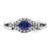 14k White Gold 1/10 carat Lab Grown Diamond VS/SI+ G+ and Lab Created Blue Sapphire Ring