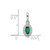 14k White Gold 1/10 carat Lab Grown Diamond VS/SI+ G+ and Lab Created Emerald May Birthstone Pendant
