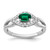 14k White Gold 1/10 carat Lab Grown Diamond VS/SI+ G+ and Lab Created Emerald Ring