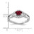 14k White Gold 1/10 carat Lab Grown Diamond VS/SI+ G+ and Lab Created Ruby Ring