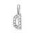 14k White Gold 1/10 carat Lab Grown Diamond VS/SI+ G+ Complete Letter D Initial Pendant