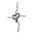14k White Gold 1/10ct. Champagne Diamond Heart Cross Pendant