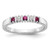 14k White Gold 1/15 carat Diamond and Ruby Complete Band