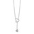 14k White Gold 1/15 carat Diamond Heart with Dangle 18 inch Lariat Necklace