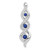 14k White Gold 1/15 carat Lab Grown Diamond VS/SI+ G+ and Lab Created Blue Sapphire Twist Chain Slide Pendant