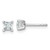 14k White Gold 1/2 carat Certified Lab Grown Diamond VS+ F+ Princess Complete Four Prong Stud Earrings
