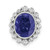 14k White Gold 1/2 carat Lab Grown Diamond VS/SI and Oval Lab Created Blue Sapphire Halo Chain Slide Pendant