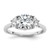 14k White Gold 1/2 carat Lab Grown Diamond VS/SI+ G+ 1 1/2 carat Center Round Semi Mount Three Stone Engagement Ring - RM-5A284873-6846