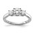 14k White Gold 1/2 carat Lab Grown Diamond VS/SI+ G+ 1/2 carat Center Round Three Stone Semi Mount Engagement Ring