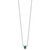 14k White Gold 1/2 carat Lab Grown Diamond VS/SI+ G+ and Created Emerald Complete Three Stone 16 inch Necklace