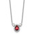 14k White Gold 1/2 carat Lab Grown Diamond VS/SI+ G+ and Created Ruby Complete Three Stone 16 inch Necklace