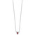 14k White Gold 1/2 carat Lab Grown Diamond VS/SI+ G+ and Created Ruby Complete Three Stone 16 inch Necklace